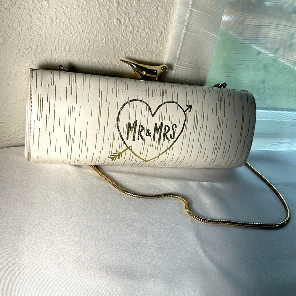 Kate Spade Wedding Belles Clutch/Shoulder Bag Mr & Mrs Purse - Picture 2 of 6